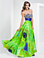  A-line Sweetheart Floor-length Printing Stretch Satin Evening Dress