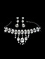  rhinestone hermosa mini-círculo señoras collar y pendientes establecidas joyas (50 cm)