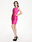  Sheath/Column One shoulder Short/Mini Stain Bridesmaid Dress