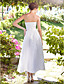  A-line Strapless Ankle-length Taffeta Wedding Dress