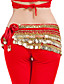  poliéster dancewear com 338 moedas de ouro lenço barriga dança hip para senhoras mais cores