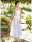 A-line Strapless Ankle-length Taffeta Wedding Dress