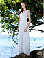  Sheath/Column V-neck  Sweep / Brush Train Satin  Chiffon Wedding Dress