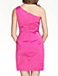  Sheath/Column One shoulder Short/Mini Stain Bridesmaid Dress