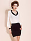  TS Color Block Collar Blouse Shirt