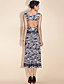  TS Animal Print Lace Decor Stretchy Midi Dress