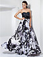  A-Line Novia piso-longitud de tramo satinado vestido de noche