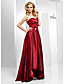  A-line Sweetheart Asymmetrical Floor-length Stretch Satin Lace Evening Dress