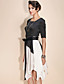  TS Asymmetrical Color Blocking  Dress