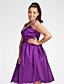  A-line Halter Knee-length Tulle And Stretch Satin Cocktail Dress