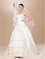  One-tier Tulle Pencil Edge Waltz Wedding Veil With Satin Flower