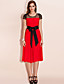  TS Mesh Shoulders Self-belted Midi Dress (More Colors)