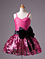  Ballkleid Spaghetti-Trägern knielangen Satin Blumenmädchen Kleid
