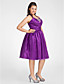  A-line Halter Knee-length Tulle And Stretch Satin Cocktail Dress