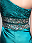  A-line One Shoulder Sweep/ Brush Train Stretch Satin Evening Dress