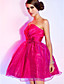 bola vestido strapless corto / mini vestido de cóctel de organza sobre tafetán
