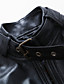  Long Sleeve Standing Collar Office/Casual Lambskin Leather Jacket