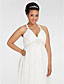  gaine / colonne v-cou balayage / pinceau train robe de mariée en mousseline de soie plus la taille