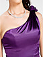  A-line One Shoulder Short/ Mini Stretch Satin Bridesmaid Dress