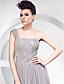  A-line One Shoulder Court Train Chiffon Evening Dress