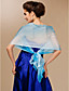 Chiffon With Button Special Occasion Shawl In Blue