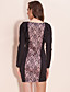  TS Splicing Lace Ruffle Dress