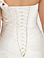  A-Line una spalla cappella treno Satin plus size abito da sposa
