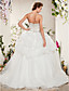  robe de bal sweetheart balayage / pinceau train satin robe de mariée en tulle