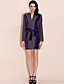  ts Farbblock Wolle und Samt Mischgewebe Kleid