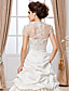  Ball Gown Strapless Court Train Satin Tulle Wedding Dress With Wrap