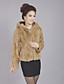  Long Sleeve Hooded Collar Office Rex Rabbit Fur Jacket(More Colors)
