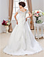  Ball Gown Off-the-shoulder Chapel Train Organza Wedding Dress