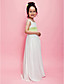  a-lijn vierkante vloer-length chiffon bloem meisje jurk
