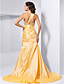  Trumpet/Mermaid One Shoulder Court Train Taffeta Evening Dress