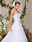  A-line One Shoulder Chapel Train Organza Wedding Dress