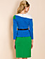  ts kontrastfarge langermet belte bodycon kjole