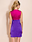 TS Contrast Color Gather Waist Dress