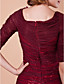  Sheath/Column Scoop Half Sleeve Floor-length Tulle Mother of the Bride Dress