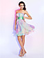  A-line Strapless Short/Mini Chiffon Dress