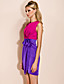  TS Contrast Color Gather Waist Dress