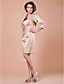  Sheath/Column Strapless 3/4 Length Sleeve Knee-length Satin Mother of the Bride Dress With A Wrap