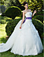  Ball Gown Strapless Floor-length Organza Wedding Dress