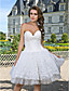  Ball Gown Sweetheart Strapless Knee-length Lace Wedding Dress