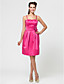  A-line Sweetheart Knee-length Satin Bridesmaid Dress With Flower(s)