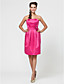  A-line Sweetheart Knee-length Satin Bridesmaid Dress With Flower(s)