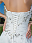  A-line Sweetheart Strapless Chapel Train Organza Wedding Dress