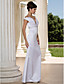  Trumpet/Mermaid V-neck Floor-length Sleeveless Satin Wedding Dress