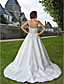  A-line Chapel Train Tulle Wedding Dress With Removable Straps