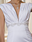  Trumpet/Mermaid V-neck Floor-length Sleeveless Satin Wedding Dress