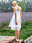 A-line Scoop Knee-length Tulle Wedding Dress